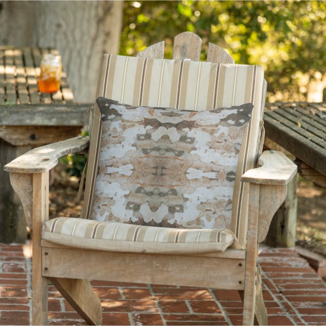 Eucalyptus Tree Bark Photo Closeup With Pattern Outdoor Pillow (Chair)