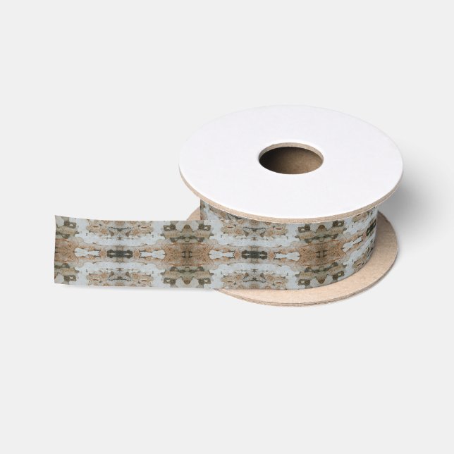 Eucalyptus Tree Bark Photo Closeup With Pattern Satin Ribbon (Spool)