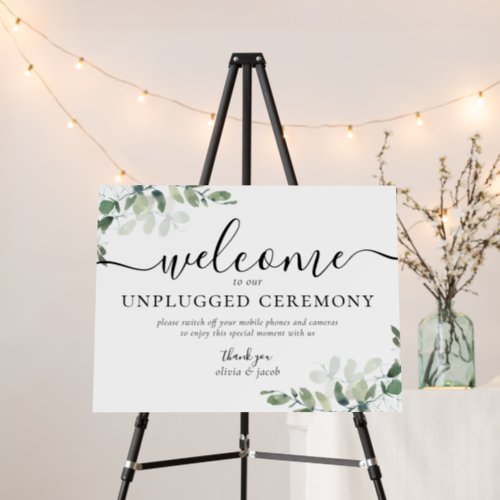Eucalyptus Unplugged Wedding Ceremony Sign