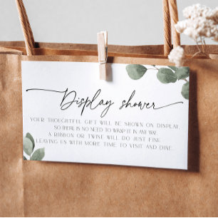 Eucalyptus Unwrapped Gift Bridal Shower Enclosure Card