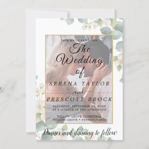 Eucalyptus Vellum Overlay Wedding Invitation | Zazzle