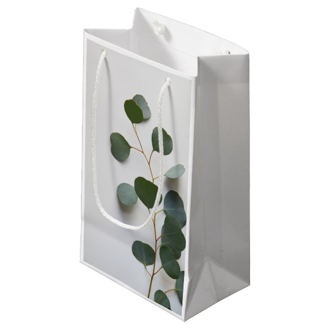 Eucalyptus vertical leaves small gift bag (Front Angled)