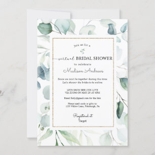 Eucalyptus Virtual Bridal Shower Invitation