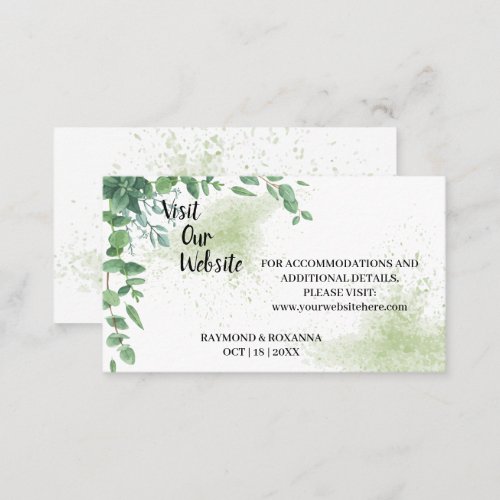 Eucalyptus Visit our website Wedding insert card