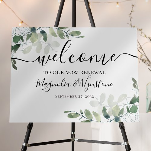 Eucalyptus Vow Renewal Welcome Sign