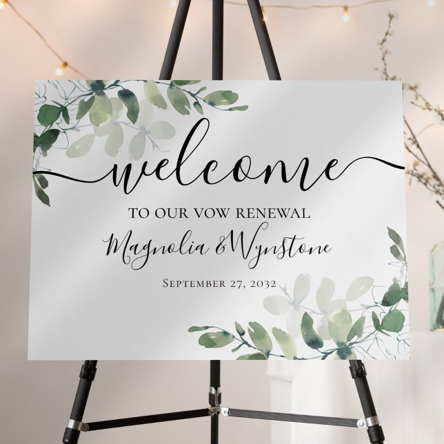 Eucalyptus Vow Renewal Welcome Sign (Creator Uploaded)