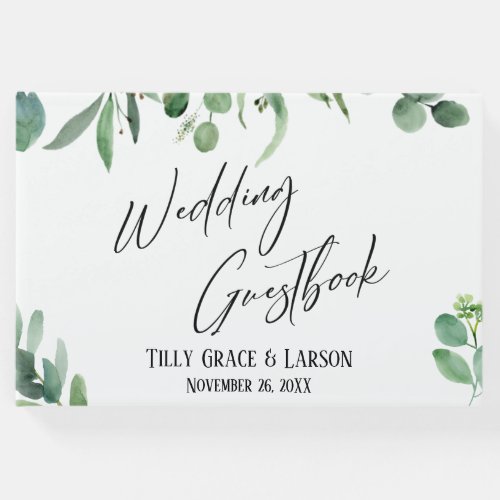 Eucalyptus w Elegant Handwriting Guestbook