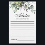 Eucalyptus Watercolor Advice Card<br><div class="desc">Stylish advice card for your guests.</div>