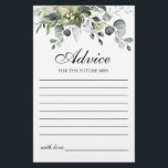 Eucalyptus Watercolor Advice Card<br><div class="desc">Stylish advice card for your guests.</div>