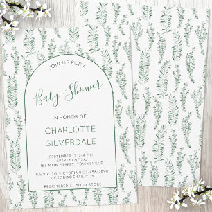 Eucalyptus Watercolor Baby Shower Invitation