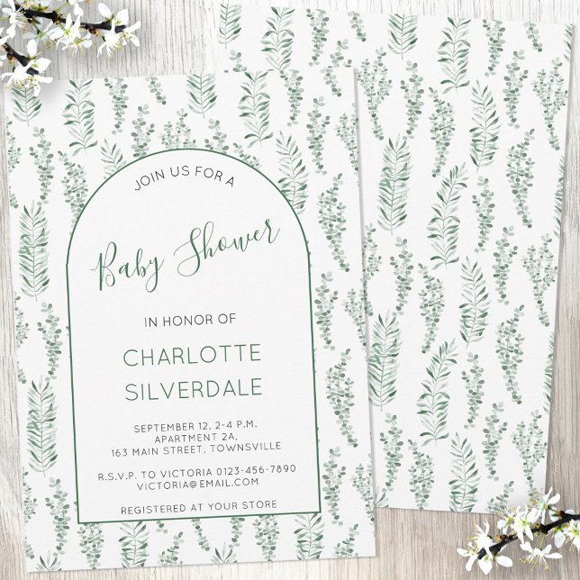 Eucalyptus Watercolor Baby Shower Invitation (Creator Uploaded)