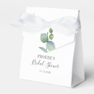 Eucalyptus Watercolor Botanical Bridal Shower Favor Boxes