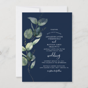 Eucalyptus Watercolor Botanical Wedding Invitation