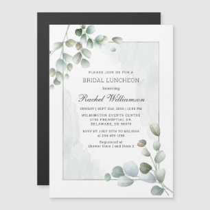 Eucalyptus Watercolor Bridal Luncheon Magnetic Invitation