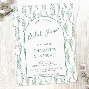 Eucalyptus Watercolor Bridal Shower Invitation Postcard