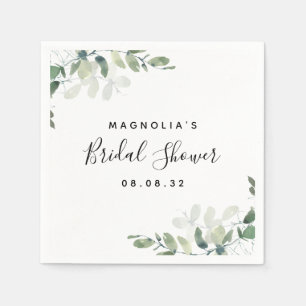 Eucalyptus Watercolor Bridal Shower Napkins