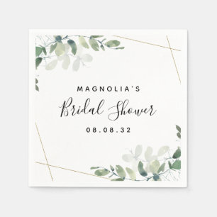 Eucalyptus Watercolor Bridal Shower Napkins
