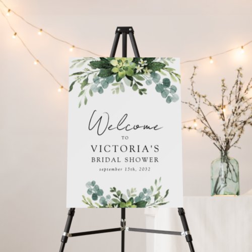 Eucalyptus Watercolor Bridal Shower Welcome Sign