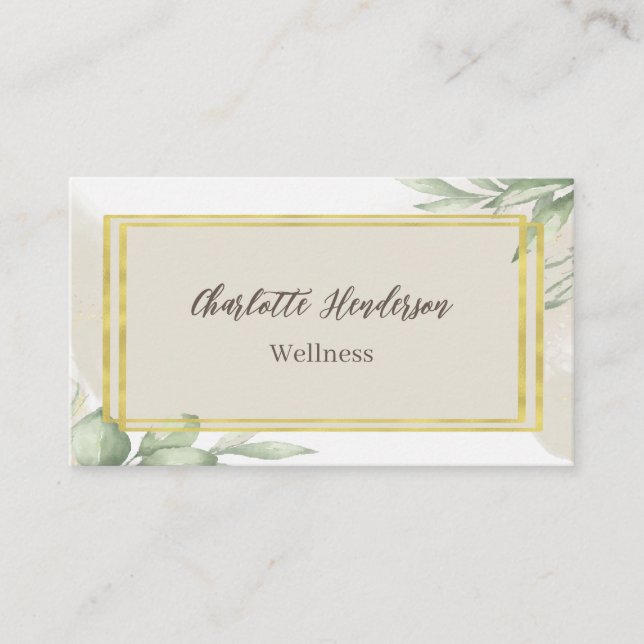 Eucalyptus Watercolor Business Card (Front)