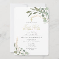 Marque page / Signet Communion - Thème Eucalyptus aquarelle - Mmez