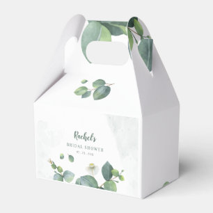 Eucalyptus Watercolor Greenery Bridal Shower Favor Boxes