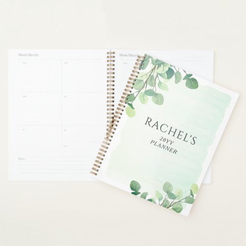 Eucalyptus Watercolor Greenery Garden Planner