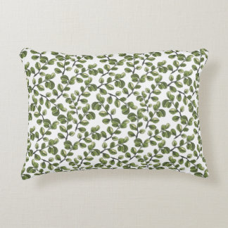 Eucalyptus watercolor leaves  duvet cover accent pillow