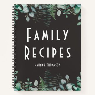 Eucalyptus Watercolor Personalized Family Recipes