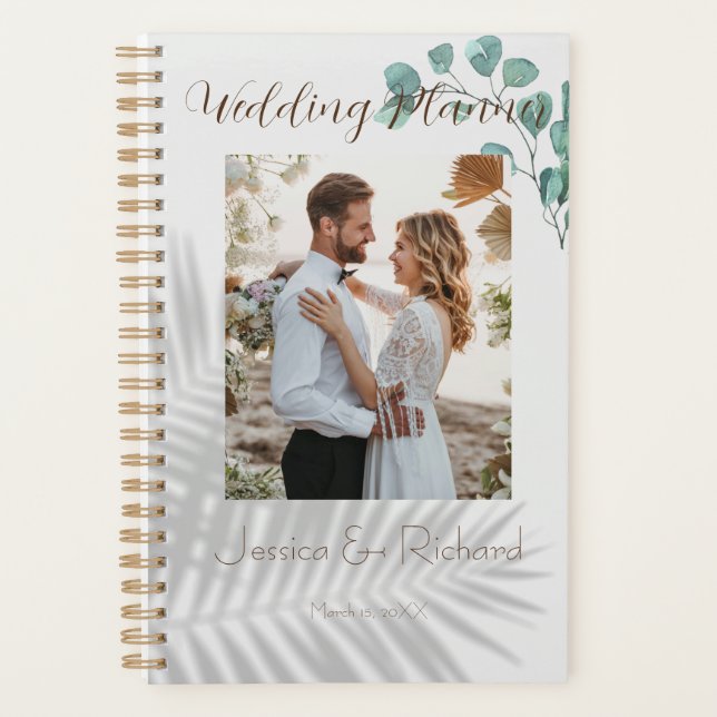 Eucalyptus Watercolor PHOTO Wedding Planner (Front)
