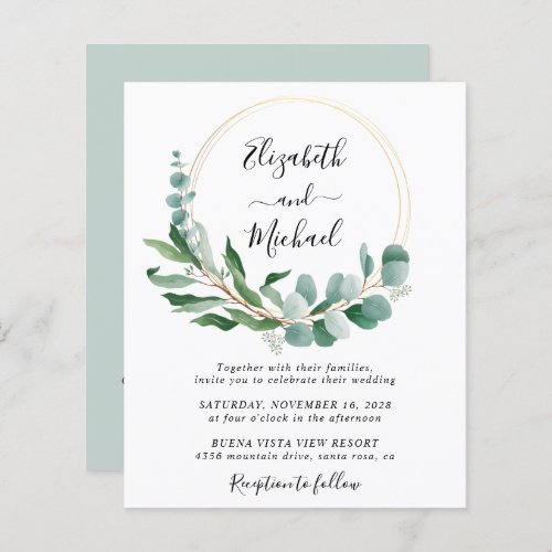 Eucalyptus Watercolor QR Code Wedding Invitation