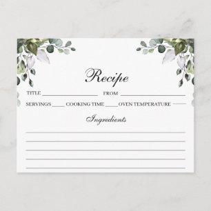 Eucalyptus Watercolor Recipe Card