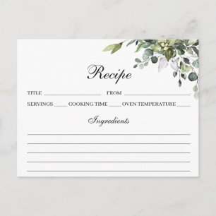 Eucalyptus Watercolor Recipe Card