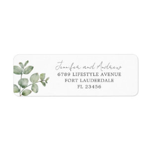 Eucalyptus Watercolor Sage Green Wedding Label