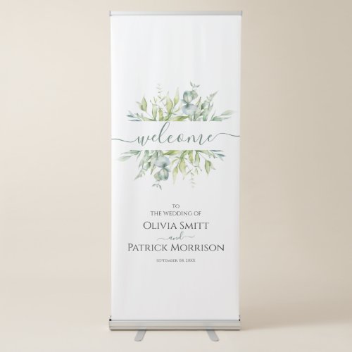 Eucalyptus watercolor Vertical Retractable Banner