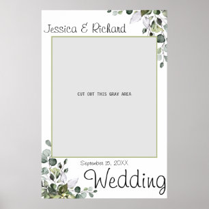 Eucalyptus Watercolor Wedding Photo Prop Poster