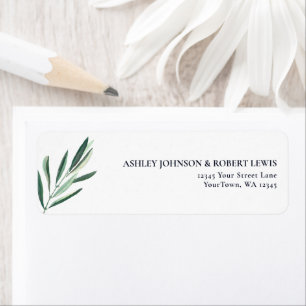 Eucalyptus Watercolor Wedding Return Address Label