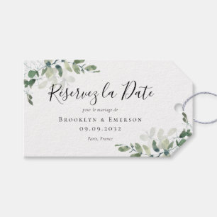 Eucalyptus Watercolor Wedding Save The Date Gift Tags