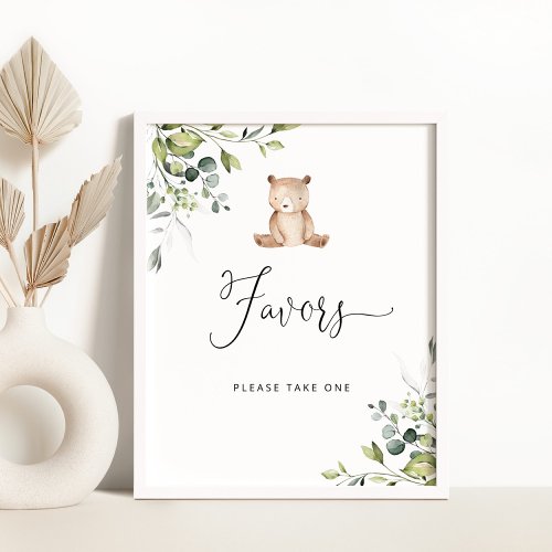 Eucalyptus we can bearly wait baby  Favors sign