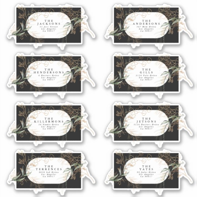 Eucalyptus Wedding Address Sticker (Front)