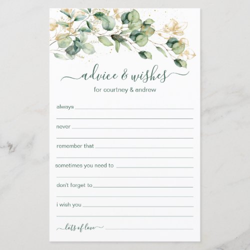 Eucalyptus Wedding Advice and Wishes