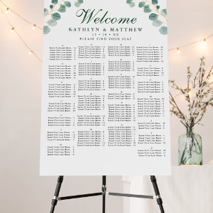 Eucalyptus Wedding Alphabetical Table Seating Foam Board