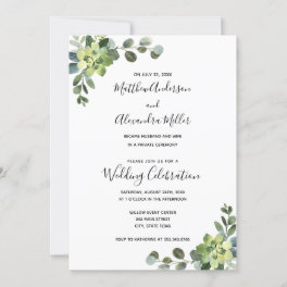Eucalyptus Wedding Announcement and Reception