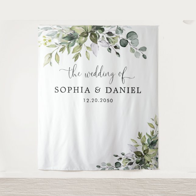 Eucalyptus Wedding Backdrops Banner  (Front)