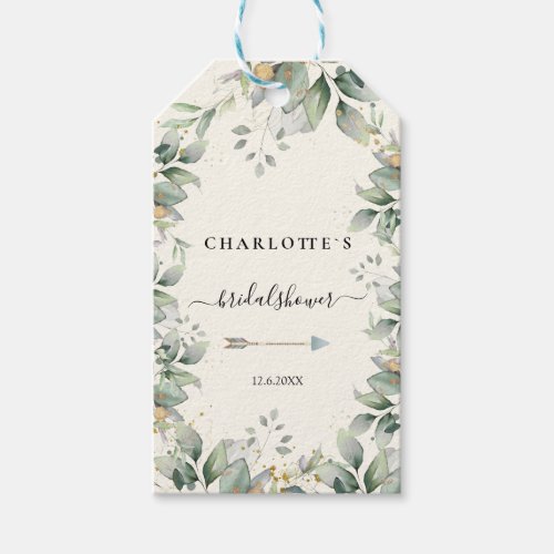 EUCALYPTUS WEDDING BRIDAL SHOWER GIFT TAGS