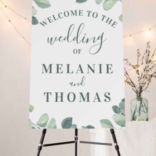 Eucalyptus Wedding Bridal Shower Welcome Sign