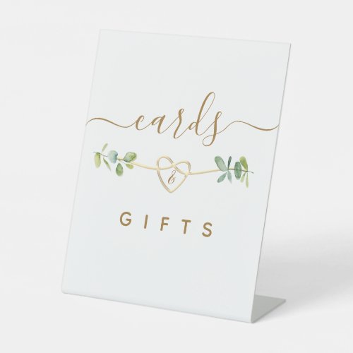 Eucalyptus Wedding Cards and Gifts Pedestal Sign