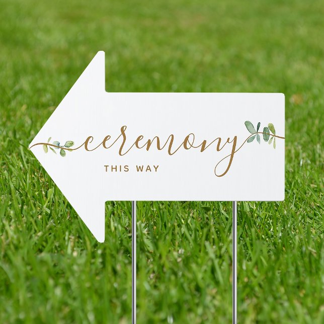 Eucalyptus Wedding Ceremony This Way Arrow Sign (Creator Uploaded)