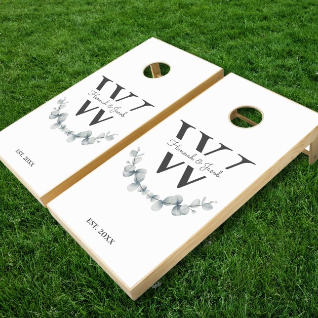 Eucalyptus Wedding Cornhole Set (Creator Uploaded)