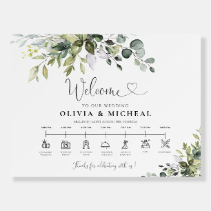 Eucalyptus Wedding Day Icons Timeline Foam Board