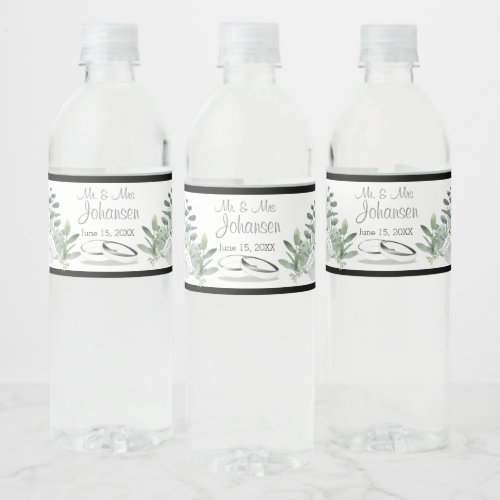 Eucalyptus Wedding Decor Water Bottle Label